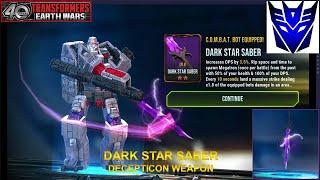 [*/\*] Transformers Earth Wars - Unlock Decepticon Weapon DARK STAR SABRE (2 STAR) and Gameplay