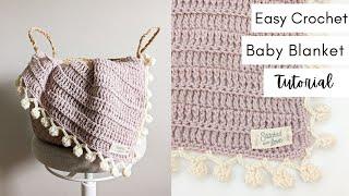 Crochet An Easy Baby Blanket Using Only One Stitch (Step-by-Step Tutorial)