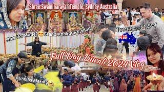 DIWALI DAY IN AUSTRALIA 2024🪔|Morning to Night Vlog #diwali #vlog #australia #swaminarayan #live