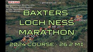 Baxters Loch Ness Marathon 2024: fly over the marathon course! Video of the race path.