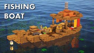 Minecraft | How to build a Fishing Boat [Tutorial]