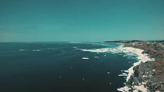 Western side of Cape Breton Island - Nova Scotia Drone of ICE in OCEAN