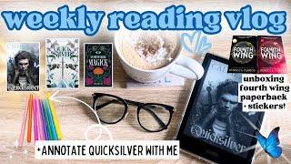 READ QUICKSILVER AND OPEN BOOK MAIL WITH ME! #booktube #booktok #readingvlog #kindle #reading #book