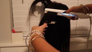 ASMR Hair Straightening Roleplay‍️ Relaxing hair brushing, combing & bracelets sounds