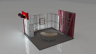 Modular  Exhibition Stands 3D animation