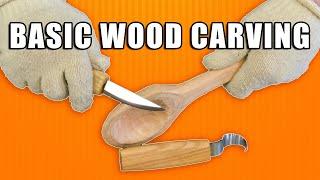 Wood Carving for Beginners / Basic Wood Carving Tutorial