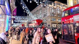 2024 London Christmas Lights Walk |Spectacular Christmas Lights Display in Oxford Street.!