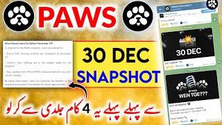 What Should PAWS User do Before 30 December Snapshot | PAWS Airdrop Snapshot | Paws Airdrop