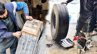 The old-fashioned method is still in vogue today in Poor countries Due to the low cost of tireRepair