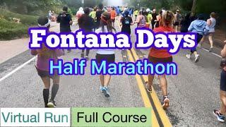 2022 Fontana Days Half Marathon (Full Course)｜Treadmill Running Scenery & Music (Virtual Run)