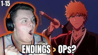 Naruto Fan Reacts To BLEACH ENDINGS (1-15) FOR THE FIRST TIME!