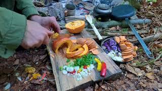 2. Episode - Spring - Bushcraft in Slovakia, 2 days alone, bedroll, Forest Kitchen, Paleo cooking