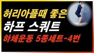 허리아플때 좋은 하체근력 5종세트 - 4번 하프스쿼트