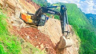 Bulldozer Working on Mountain | Excavator Planet | Trackhoe | Road Construction | Hyundai Excavator