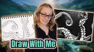 Draw an octopus with me in charcoal - Drawing  Tutorial