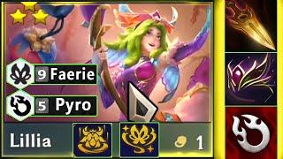 Lillia Augment into 9 Faerie 5 Pyro Gambler`s Blade Lillia ⭐⭐⭐ 3 Star | TFT SET 12