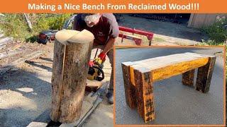 Awesome Bench Made From Reclaimed Wood! Nothing Like Working With Free Wood! #woodworking #diy