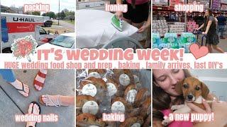 IT'S WEDDING WEEK / HUGE WEDDING FOOD SHOP AND PREP, BAKING, DIY'S, NEW NAILS, + A NEW PUPPY!