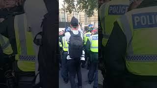 it's kicked off in Whitehall violence and bottles thrown