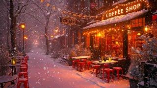 Relaxing Jazz Playlist for an Upbeat Mood  Cafe on Small Winter Street and Soothing Piano Jazz ️