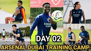 DAY 2 at Arsenal’s Dubai training Camp: Saka, Martinelli, Saliba, Lewis-Skelly, Saliba, White, Rice