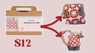 How to make the cushion cover crochet kit from KMART (beginner tutorial)