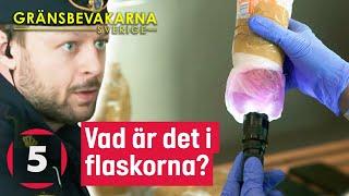 Hittar polisen narkotika i de mystiska plastflaskorna?! | Gränsbevakarna Sverige | Kanal 5