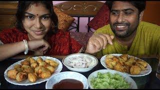 Eating Challenge 40 pics singara husband and wife | Eating show