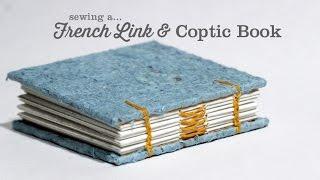 Sewing a French Link and Coptic Stitch Book