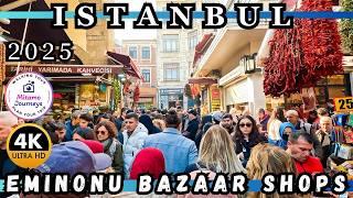 Istanbul Walking Tour 4k Eminonu Bazaar, Spice Markets, Turkish Coffee, Local Products | Feb 2025