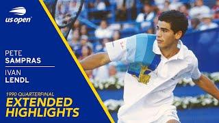 Pete Sampras vs Ivan Lendl Extended Highlights (5th Set) | 1990 US Open Quarterfinal