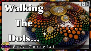 Rainbow Mandala Walking The Dots Tutorial | Rock Painting Dot Art