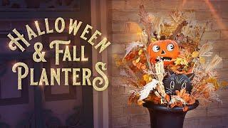 Fall Planter Decorating Idea With Halloween Accents! Outdoor Fall Decorating - Decorate with me!