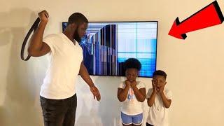 BROKEN TV PRANK ON DAD! 