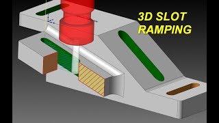 Mastercam Trick: 3D Slot Ramping using flowline toolpath