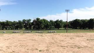Topdressing football field