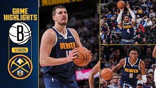 Denver Nuggets vs. Brooklyn Nets Full Game Highlights  | 1/10/25