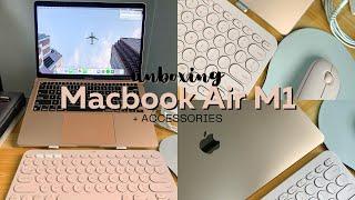 2020 MacBook Air M1 (Gold) unboxing + Accessories 