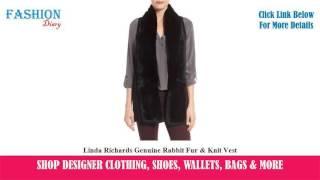  Linda Richards Genuine Rabbit Fur & Knit Vest 