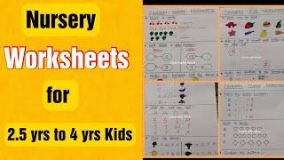 Nursery Worksheets for 2.5 yrs to 4 yrs kids | Nursery Worksheets #dailypracticeworksheets