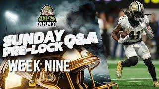 NFL Week 9 DFS Pre-Lock Show | DFS Army