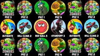 Plants VS Zombie 3, Going Balls, Red Ball 5, Hill Climb 2, Plant VS Zombie 4, Standoff 2, Standoff 2