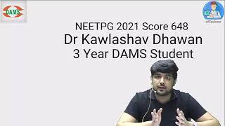 Dr Kawlashav Dhawan  Shares his journey to NEETPG 2021 Score 648