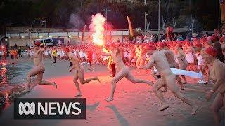 Dark Mofo nude swimmers take winter solstice dip