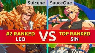 GGST ▰ Suicune (#2 Ranked Leo) vs SauceQue (TOP Ranked Sin). High Level Gameplay