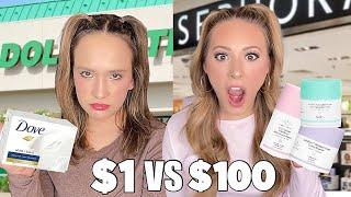 CHEAP VS EXPENSIVE SKINCARE SHOPPING + ROUTINES 🫧