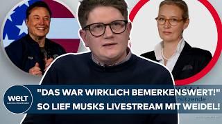 ALICE WEIDEL: "Das war wirklich bemerkenswert!" So lief der Livestream der AfD-Chefin mit Elon Musk