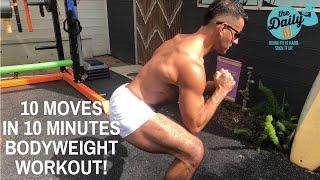 10 MOVES IN 10 MINUTES BODYWEIGHT WORKOUT! | BJ Gaddour Men's Health MetaShred Circuit