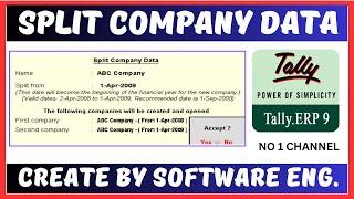 Split Company Data in Tally ERP in hindi Language