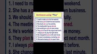 English Learning Vocabulary | Learn meaning of "plan" with Example sentene #english #englishlearning